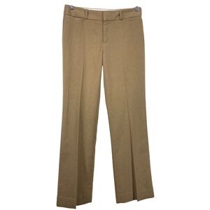 Banana Republic Size 8 Martin Fit Trousers Tan Wool Blend Straight Leg Pants